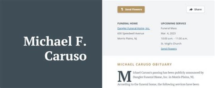 Michael Caruso Obituary And Car Accident, Morristown NJ Man Age And Case Details |
