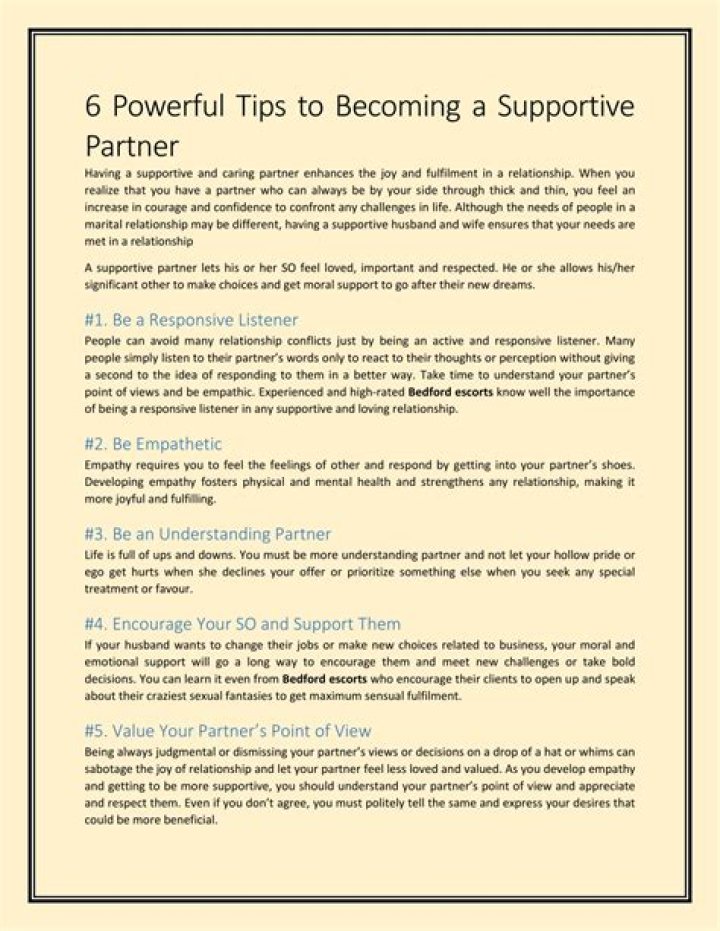 Uncovering The Secrets Of A Supportive Partnership