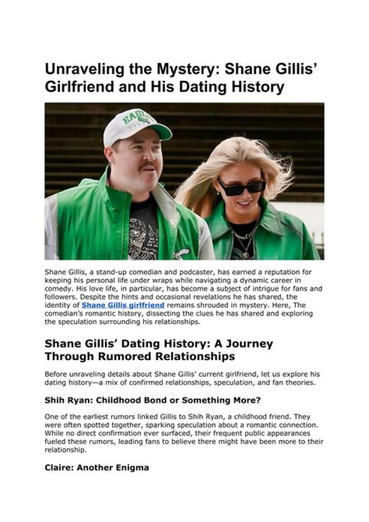 Unraveling The Mystery Of Shane Gillis Girlfriend Behind The Laughter